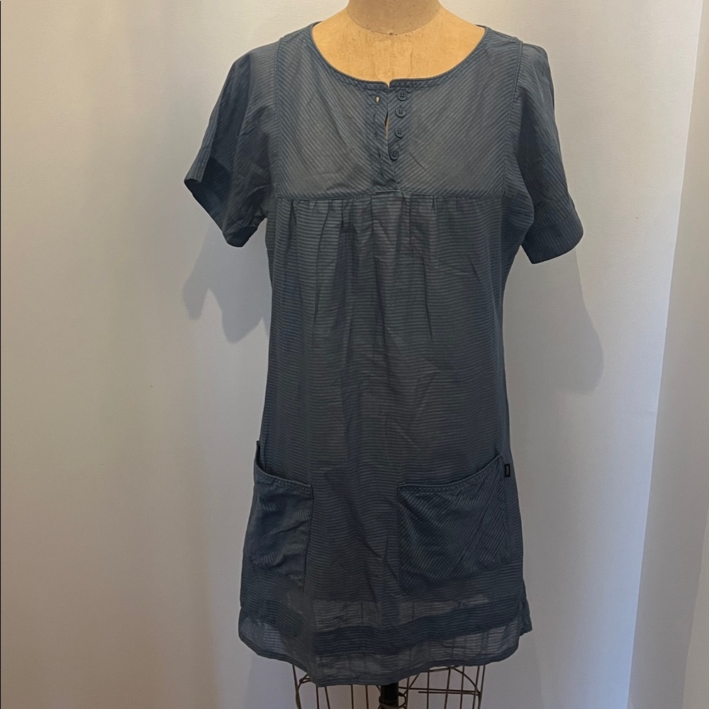 Wesc Vintage Light Blue Pinstripe Beach Coverup M